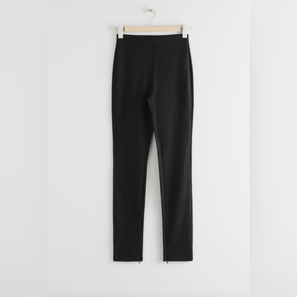 Stockholm Atelier & Other Stories Pants Leggings Zippered Bottom Black US 8
